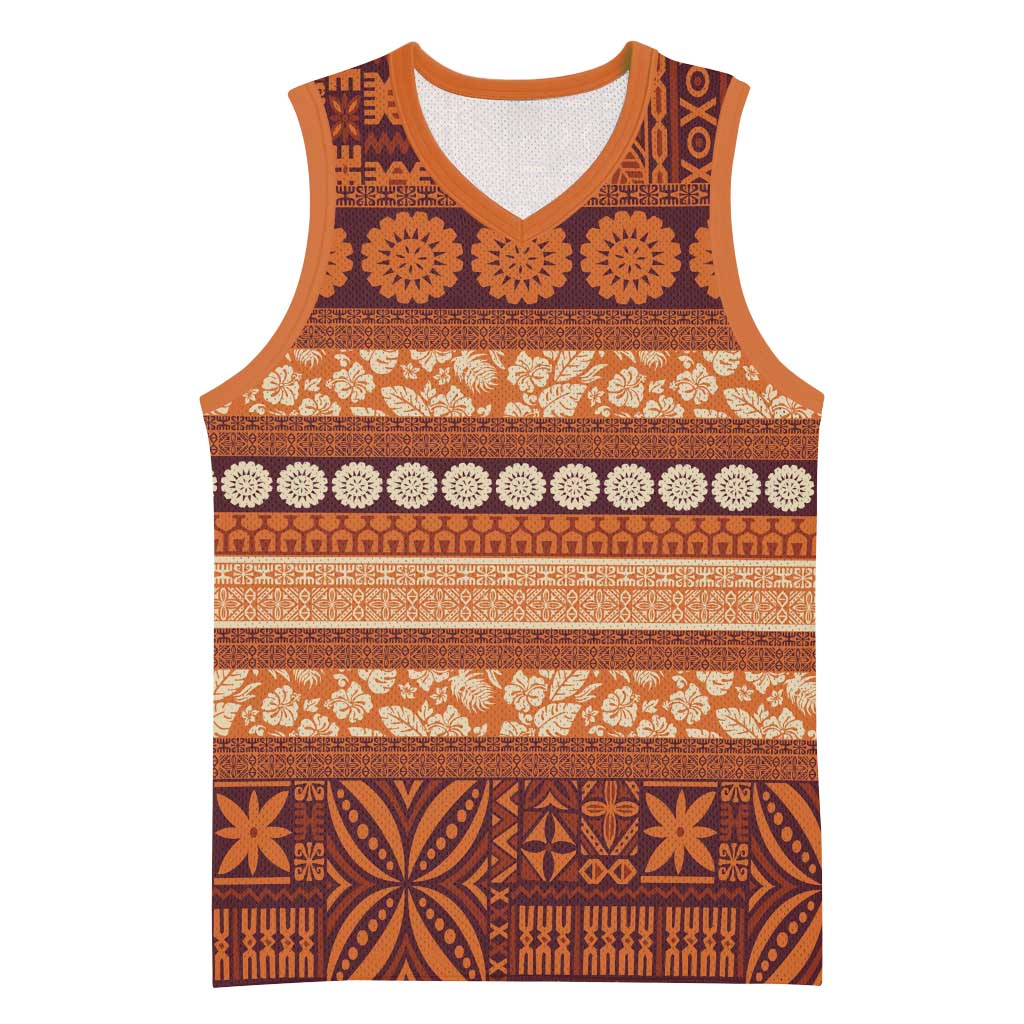 Fiji Marau na Kerisimasi Basketball Jersey Gold Tapa Masi Inspired Christmas - Polynesian Pride