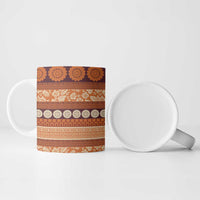 Fiji Marau na Kerisimasi Ceramic Mug Gold Tapa Masi Inspired Christmas - Polynesian Pride