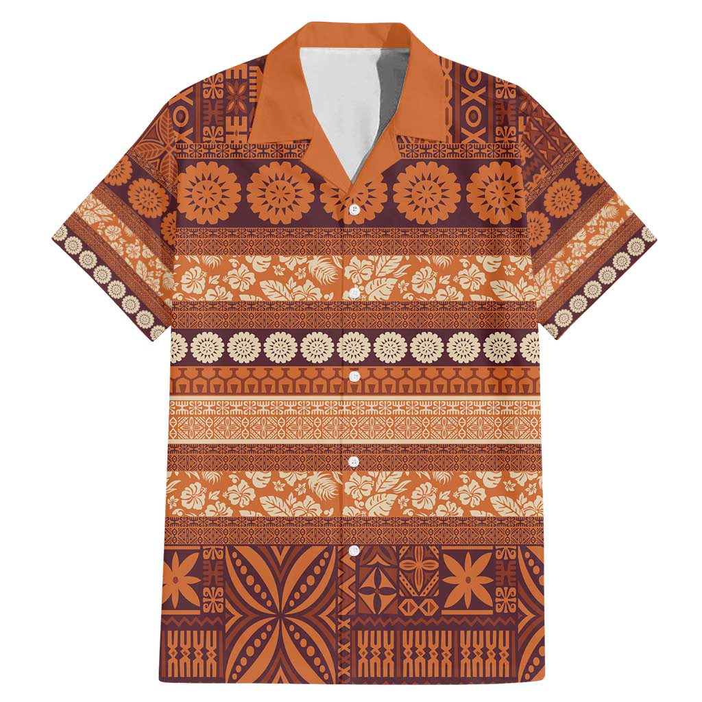 Fiji Marau na Kerisimasi Family Matching Mermaid Dress and Hawaiian Shirt Gold Tapa Masi Inspired Christmas - Polynesian Pride