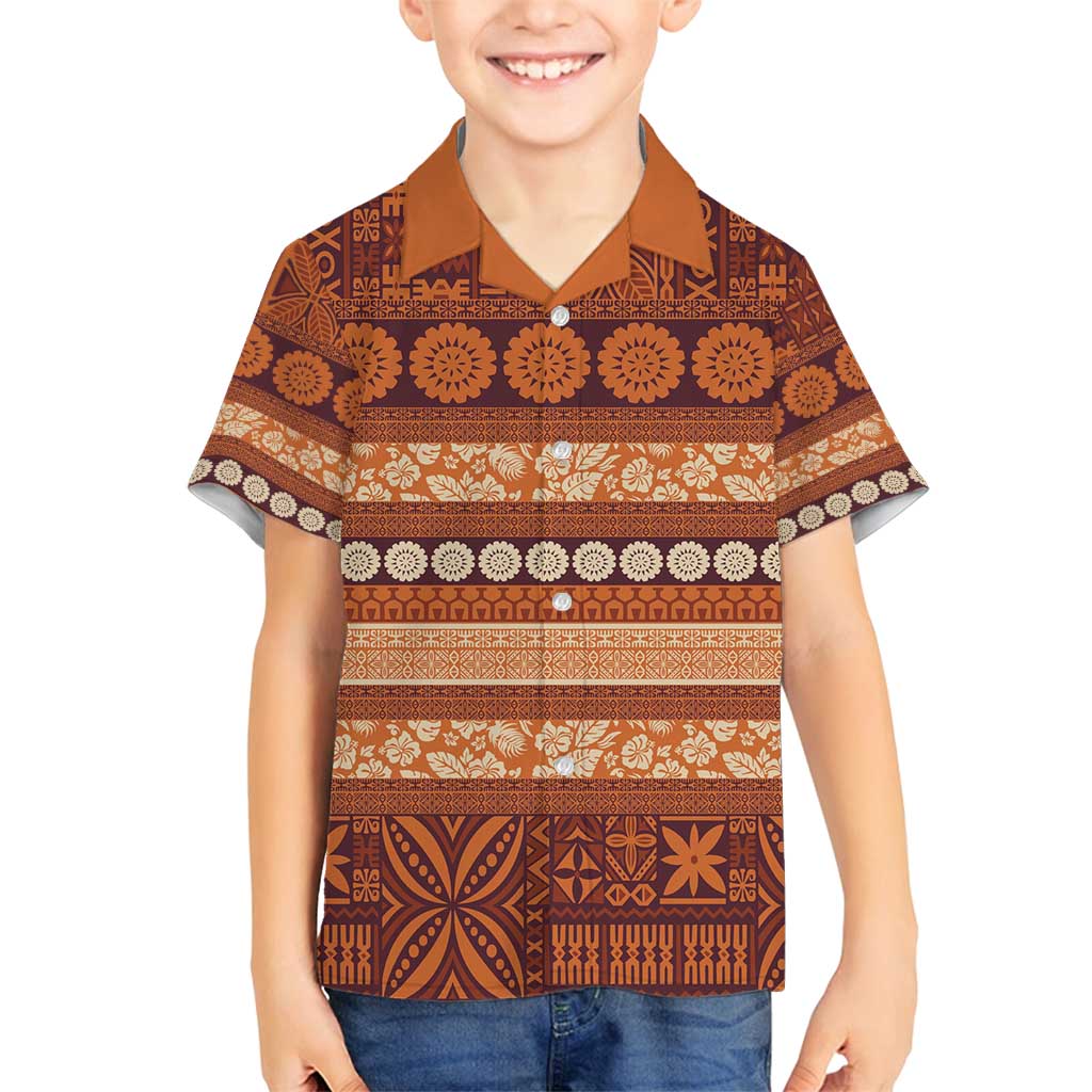 Fiji Marau na Kerisimasi Family Matching Summer Maxi Dress and Hawaiian Shirt Gold Tapa Masi Inspired Christmas - Polynesian Pride