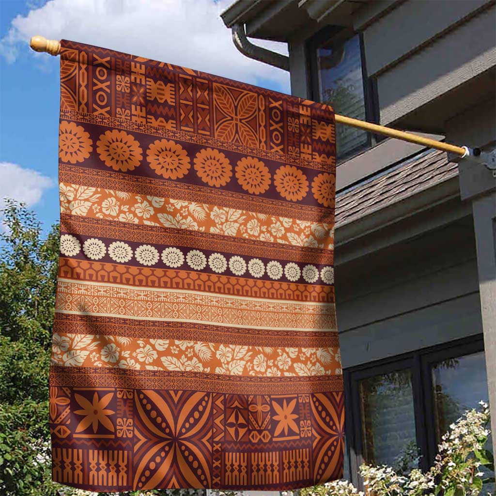 Fiji Marau na Kerisimasi Garden Flag Gold Tapa Masi Inspired Christmas - Polynesian Pride