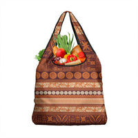Fiji Marau na Kerisimasi Grocery Bag Gold Tapa Masi Inspired Christmas - Polynesian Pride