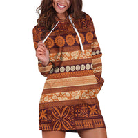 Fiji Marau na Kerisimasi Hoodie Dress Gold Tapa Masi Inspired Christmas - Polynesian Pride