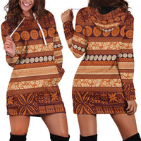 Fiji Marau na Kerisimasi Hoodie Dress Gold Tapa Masi Inspired Christmas - Polynesian Pride