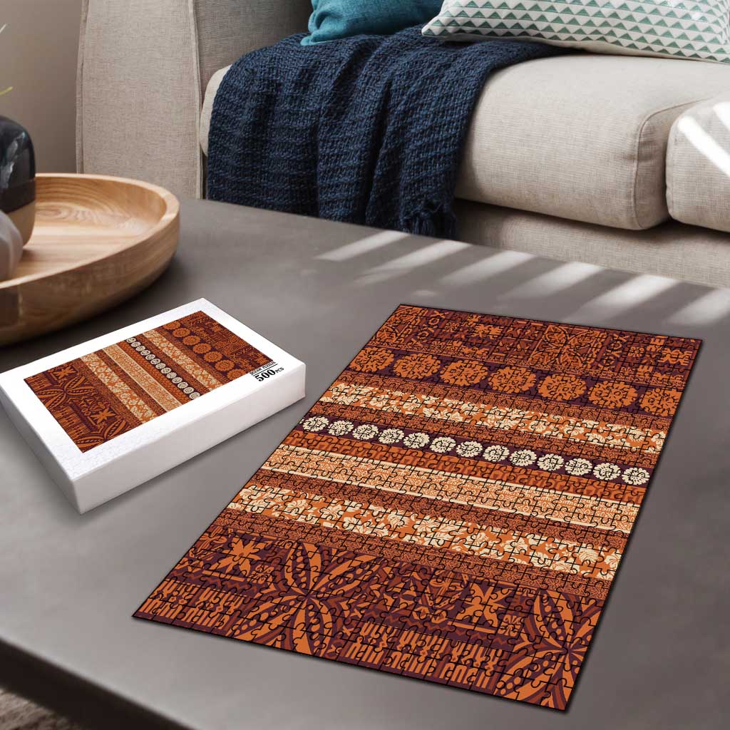 Fiji Marau na Kerisimasi Puzzle Gold Tapa Masi Inspired Christmas - Polynesian Pride