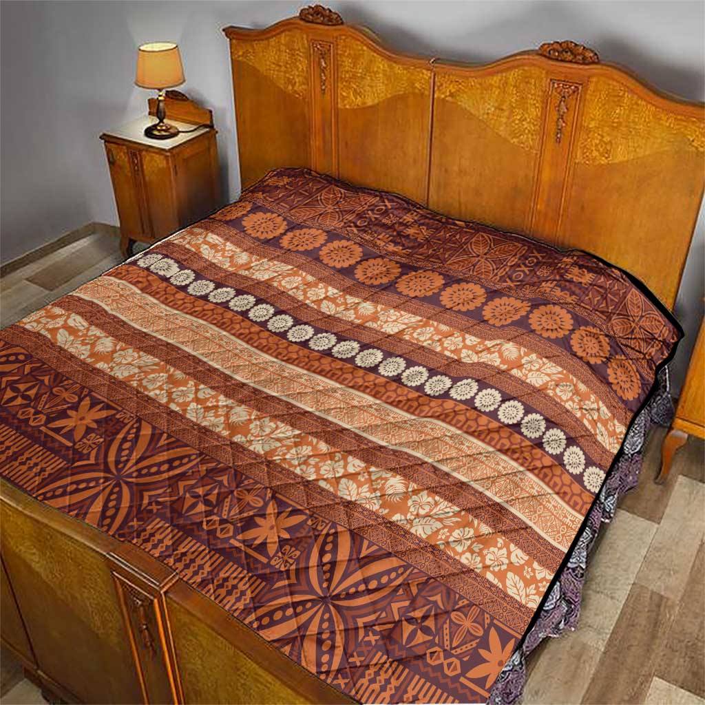 Fiji Marau na Kerisimasi Quilt Gold Tapa Masi Inspired Christmas - Polynesian Pride