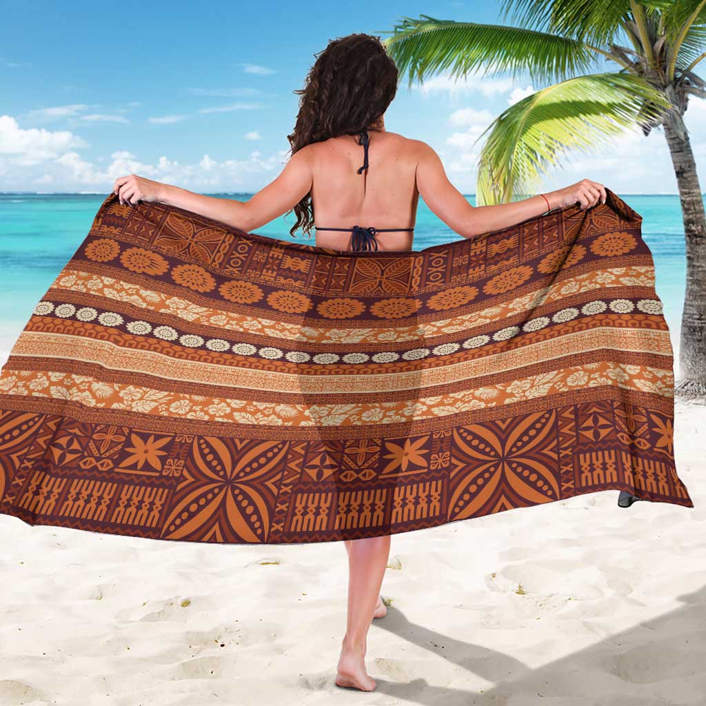 Fiji Marau na Kerisimasi Sarong Gold Tapa Masi Inspired Christmas - Polynesian Pride