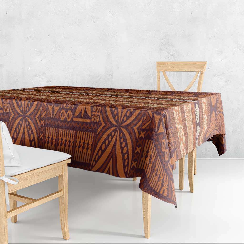 Fiji Marau na Kerisimasi Tablecloth Gold Tapa Masi Inspired Christmas - Polynesian Pride