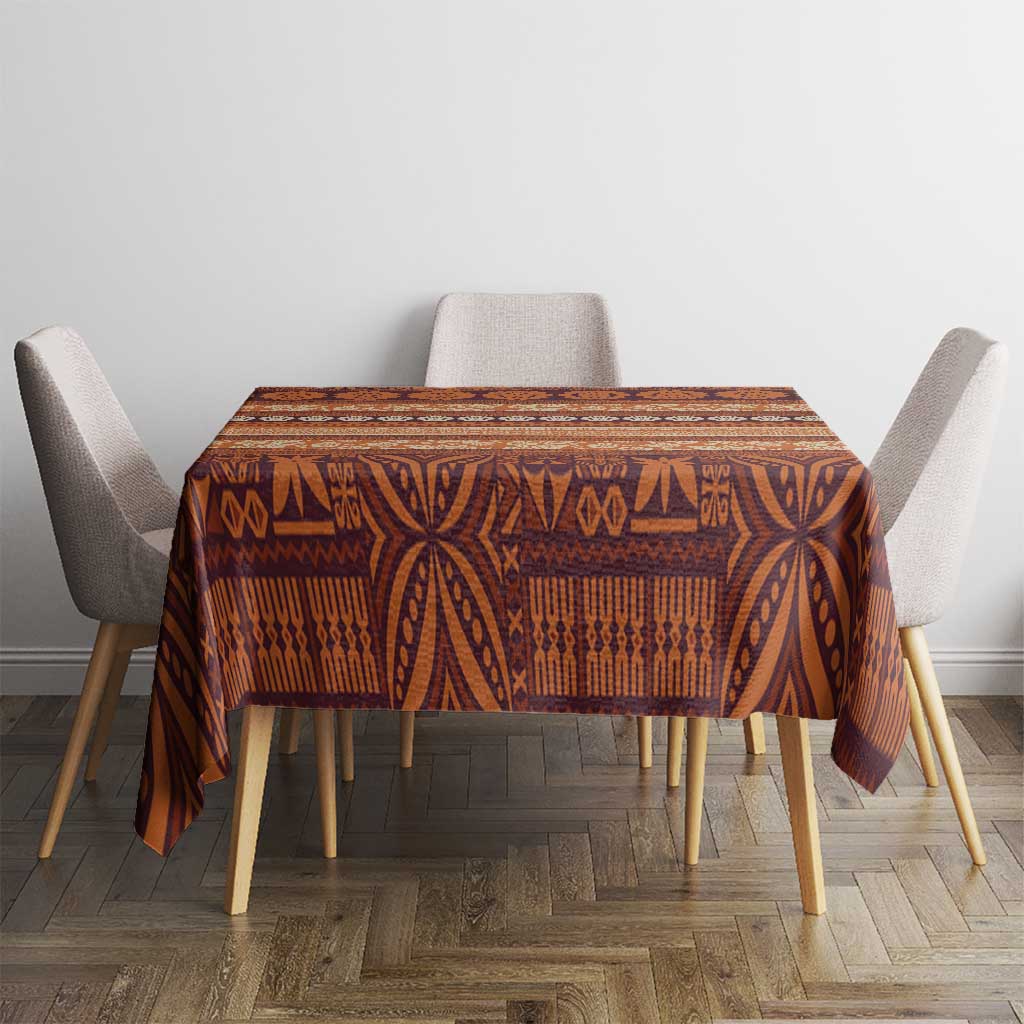 Fiji Marau na Kerisimasi Tablecloth Gold Tapa Masi Inspired Christmas - Polynesian Pride