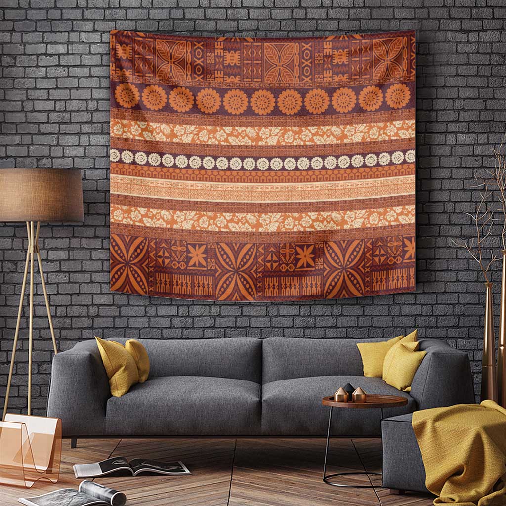 Fiji Marau na Kerisimasi Tapestry Gold Tapa Masi Inspired Christmas - Polynesian Pride