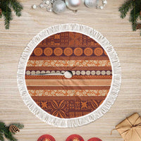 Fiji Marau na Kerisimasi Tree Skirt Gold Tapa Masi Inspired Christmas - Polynesian Pride