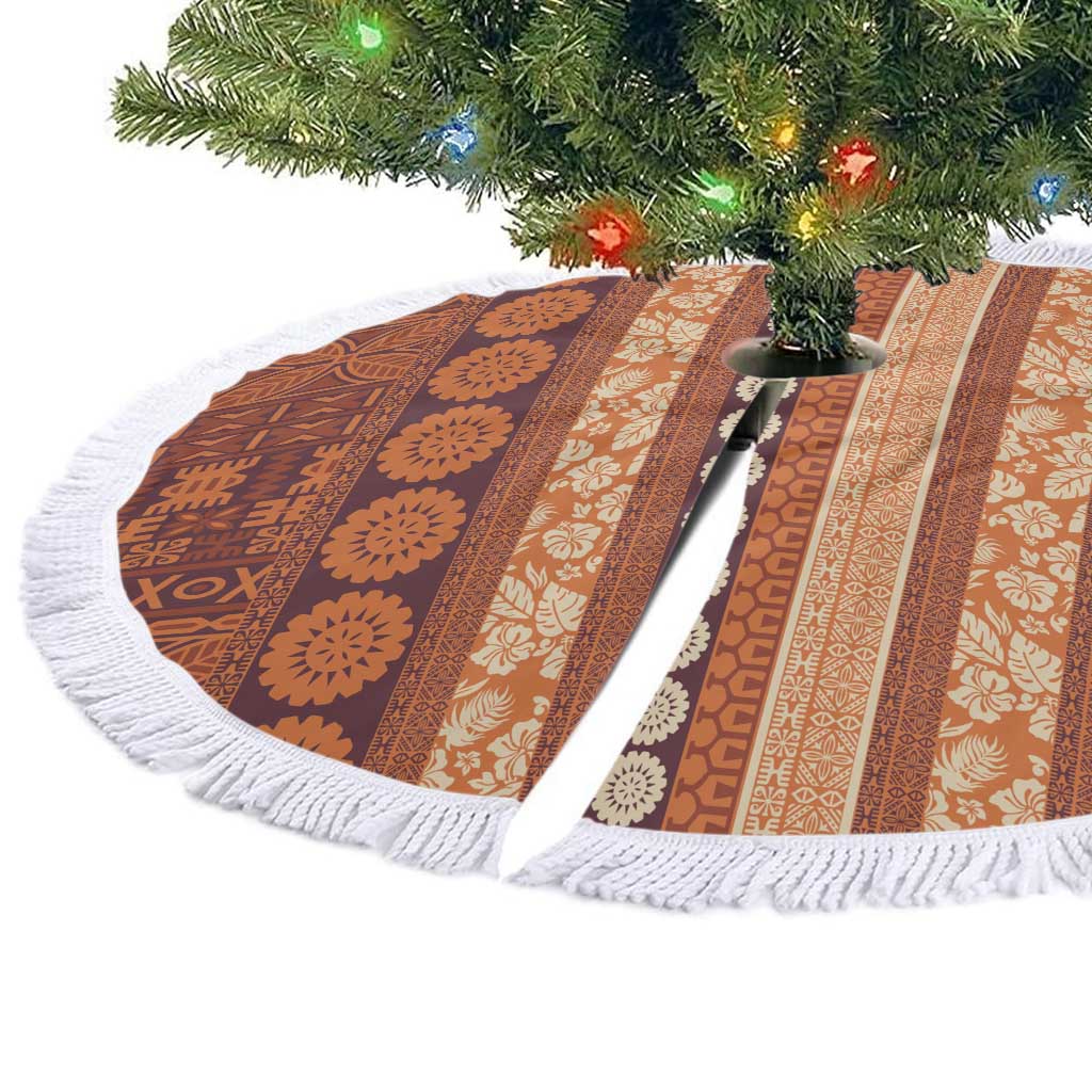 Fiji Marau na Kerisimasi Tree Skirt Gold Tapa Masi Inspired Christmas - Polynesian Pride