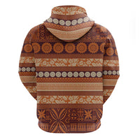 Fiji Marau na Kerisimasi Zip Hoodie Gold Tapa Masi Inspired Christmas - Polynesian Pride