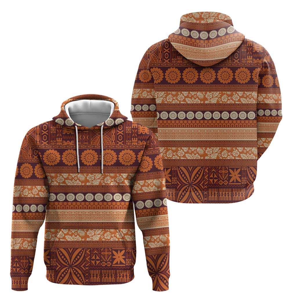 Fiji Marau na Kerisimasi Zip Hoodie Gold Tapa Masi Inspired Christmas - Polynesian Pride