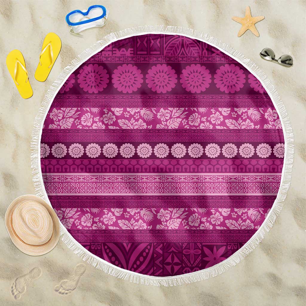 Fiji Marau na Kerisimasi Beach Blanket Pink Tapa Masi Inspired Christmas - Polynesian Pride
