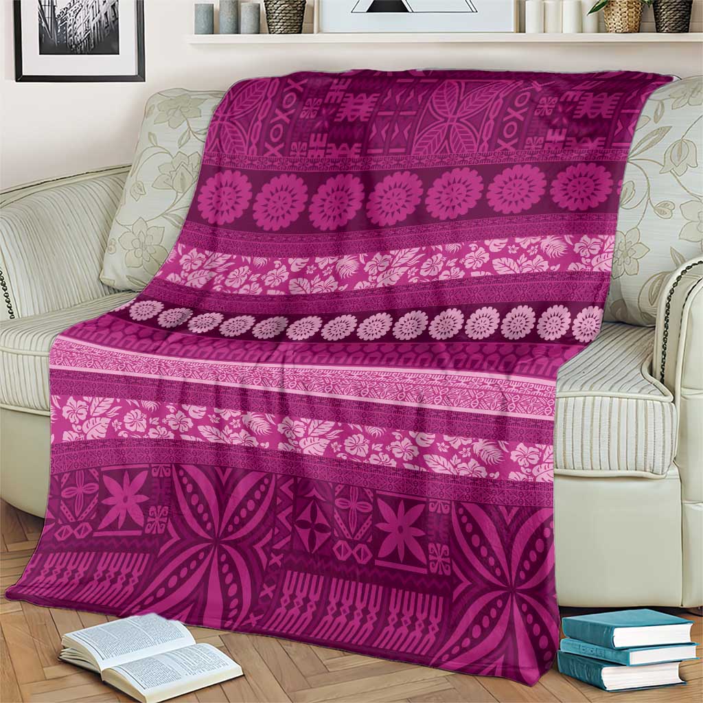 Fiji Marau na Kerisimasi Blanket Pink Tapa Masi Inspired Christmas - Polynesian Pride