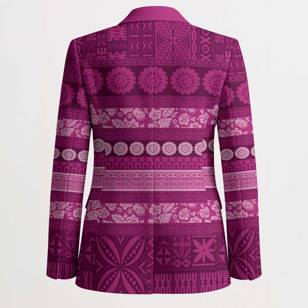 Fiji Marau na Kerisimasi Blazer Pink Tapa Masi Inspired Christmas - Polynesian Pride