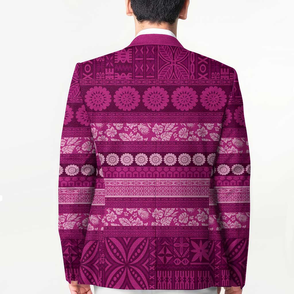 Fiji Marau na Kerisimasi Blazer Pink Tapa Masi Inspired Christmas - Polynesian Pride