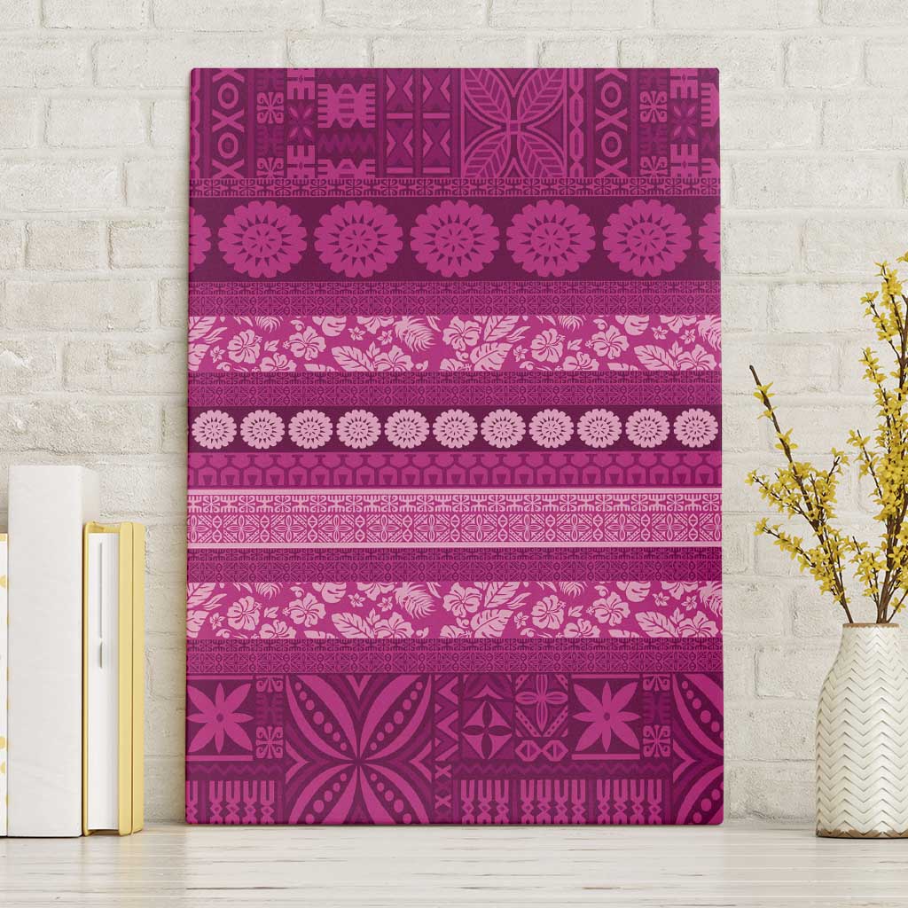 Fiji Marau na Kerisimasi Canvas Wall Art Pink Tapa Masi Inspired Christmas - Polynesian Pride