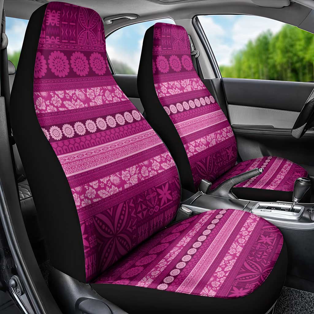 Fiji Marau na Kerisimasi Car Seat Cover Pink Tapa Masi Inspired Christmas - Polynesian Pride