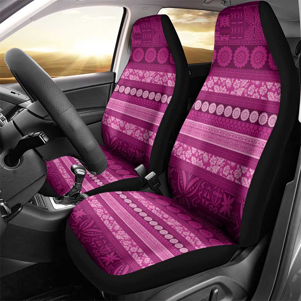 Fiji Marau na Kerisimasi Car Seat Cover Pink Tapa Masi Inspired Christmas - Polynesian Pride