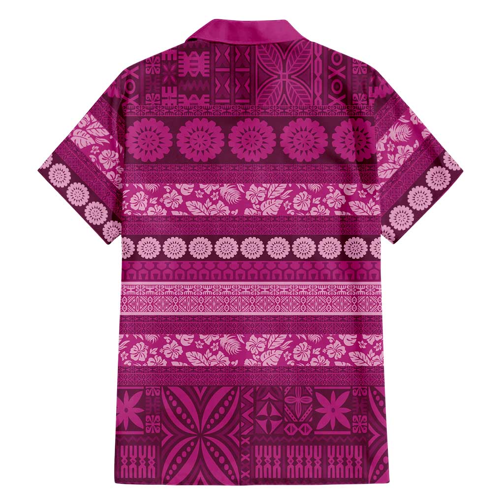 Fiji Marau na Kerisimasi Family Matching Puletasi and Hawaiian Shirt Pink Tapa Masi Inspired Christmas LT9 - Polynesian Pride