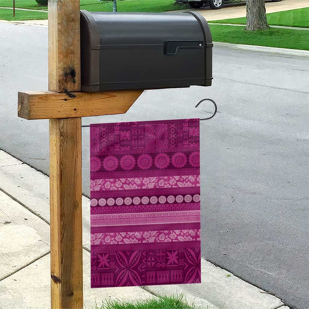 Fiji Marau na Kerisimasi Garden Flag Pink Tapa Masi Inspired Christmas - Polynesian Pride