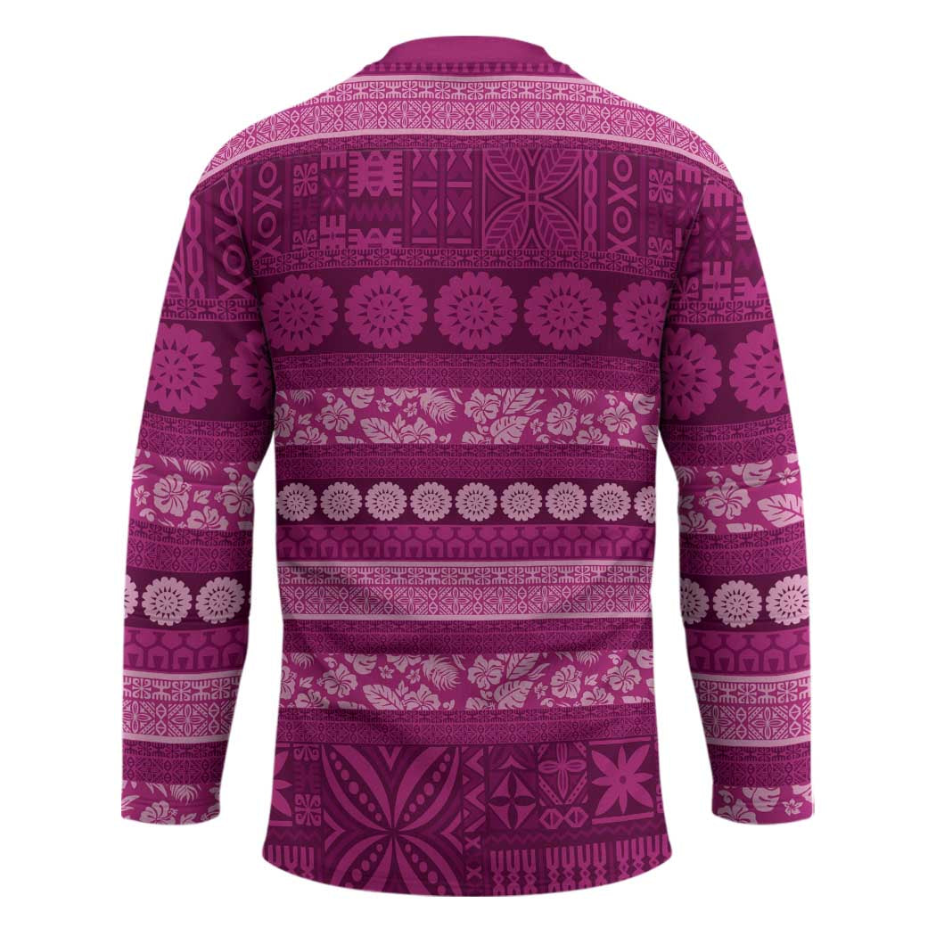 Fiji Marau na Kerisimasi Hockey Jersey Pink Tapa Masi Inspired Christmas - Polynesian Pride