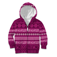 Fiji Marau na Kerisimasi Kid Hoodie Pink Tapa Masi Inspired Christmas - Polynesian Pride