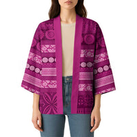 Fiji Marau na Kerisimasi Kimono Pink Tapa Masi Inspired Christmas - Polynesian Pride