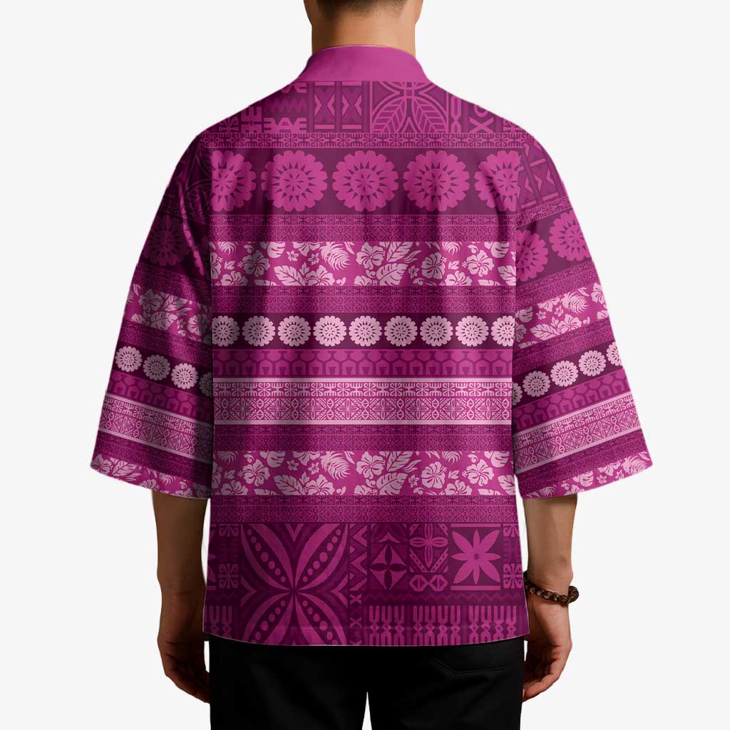 Fiji Marau na Kerisimasi Kimono Pink Tapa Masi Inspired Christmas - Polynesian Pride