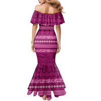 Fiji Marau na Kerisimasi Mermaid Dress Pink Tapa Masi Inspired Christmas - Polynesian Pride