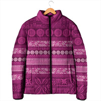 Fiji Marau na Kerisimasi Padded Jacket Pink Tapa Masi Inspired Christmas - Polynesian Pride