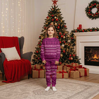 Fiji Marau na Kerisimasi Christmas Pajama Set Pink Tapa Masi Inspired Christmas - Polynesian Pride