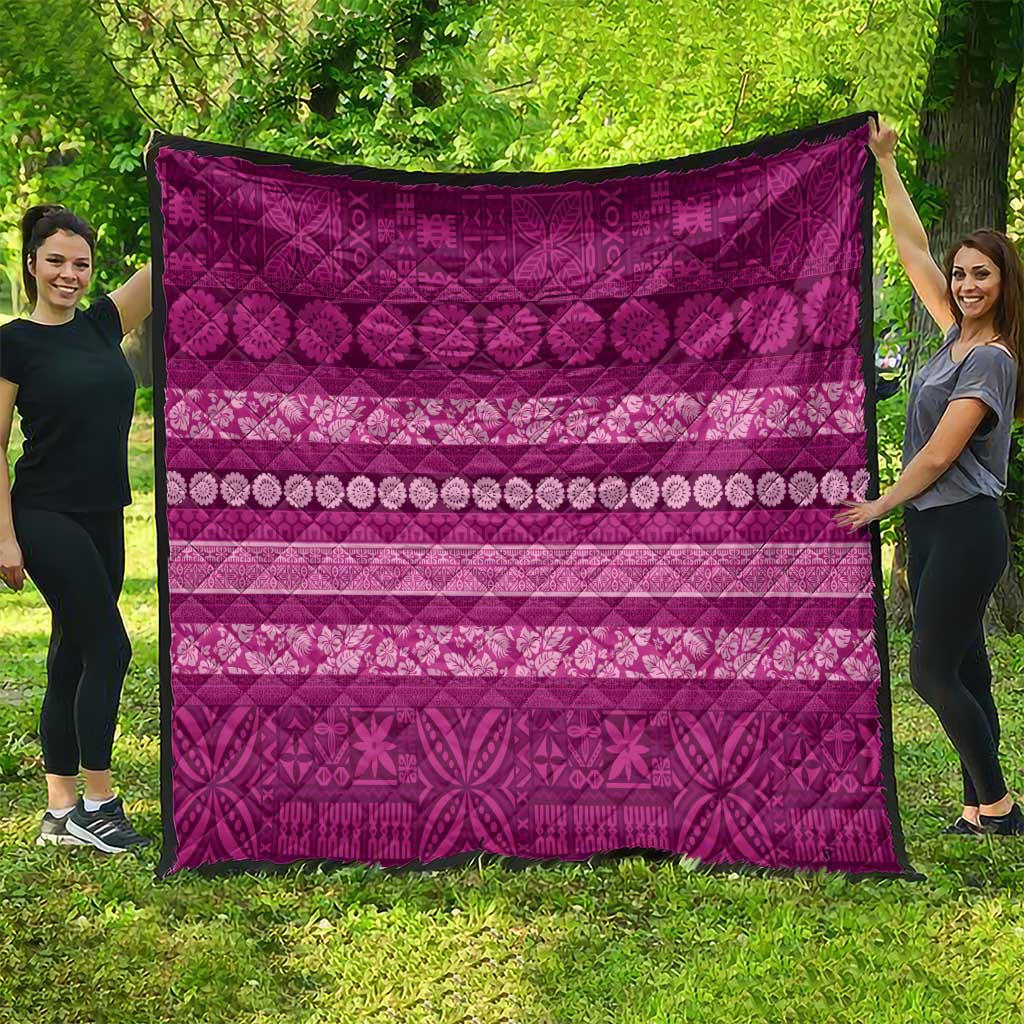 Fiji Marau na Kerisimasi Quilt Pink Tapa Masi Inspired Christmas - Polynesian Pride