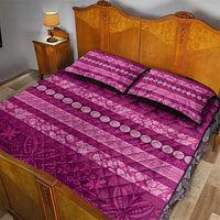 Fiji Marau na Kerisimasi Quilt Bed Set Pink Tapa Masi Inspired Christmas - Polynesian Pride