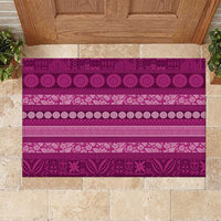 Fiji Marau na Kerisimasi Rubber Doormat Pink Tapa Masi Inspired Christmas - Polynesian Pride