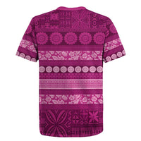 Fiji Marau na Kerisimasi Rugby Jersey Pink Tapa Masi Inspired Christmas - Polynesian Pride