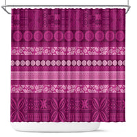 Fiji Marau na Kerisimasi Shower Curtain Pink Tapa Masi Inspired Christmas - Polynesian Pride