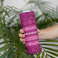 Fiji Marau na Kerisimasi Skinny Tumbler Pink Tapa Masi Inspired Christmas - Polynesian Pride