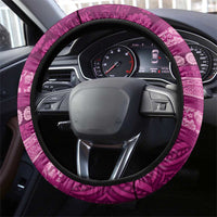 Fiji Marau na Kerisimasi Steering Wheel Cover Pink Tapa Masi Inspired Christmas - Polynesian Pride