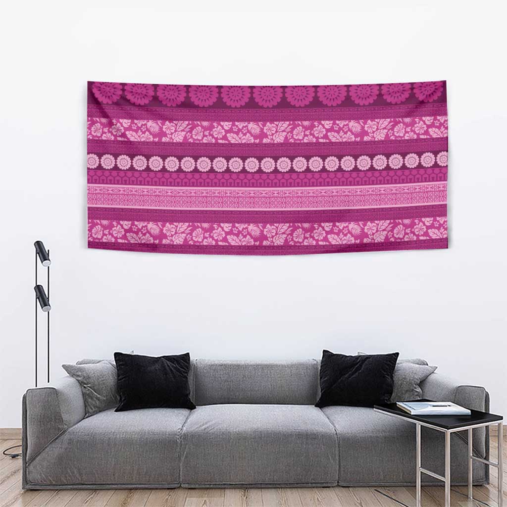 Fiji Marau na Kerisimasi Tapestry Pink Tapa Masi Inspired Christmas - Polynesian Pride