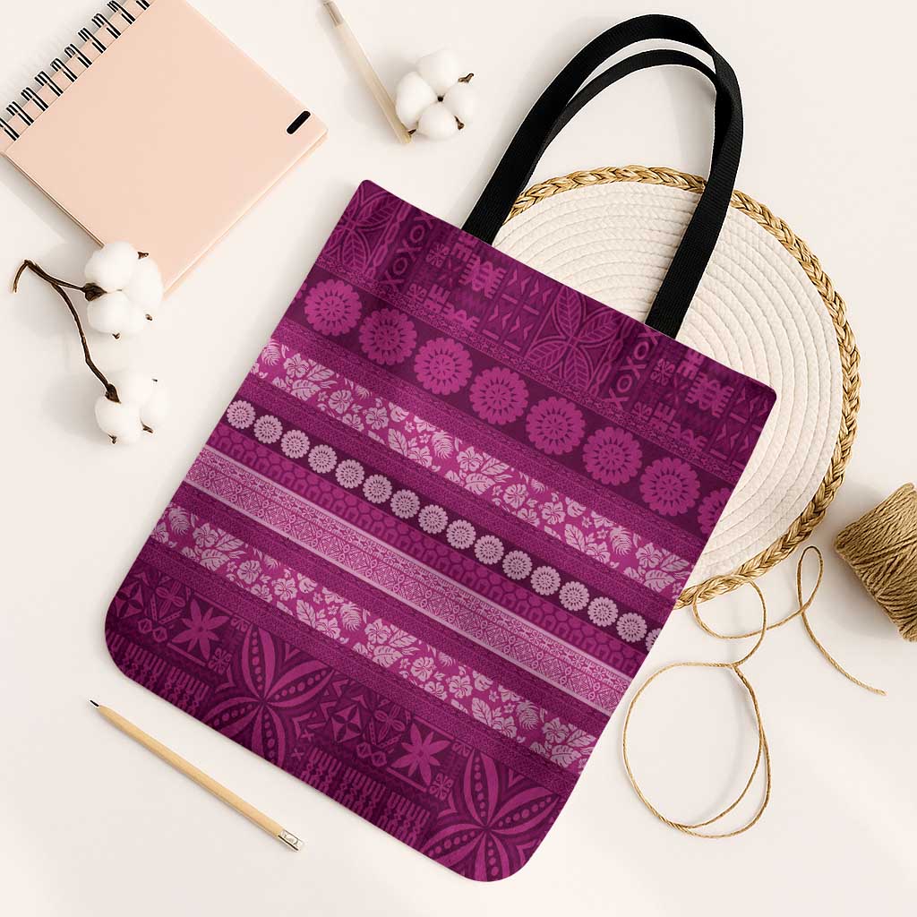 Fiji Marau na Kerisimasi Tote Bag Pink Tapa Masi Inspired Christmas - Polynesian Pride