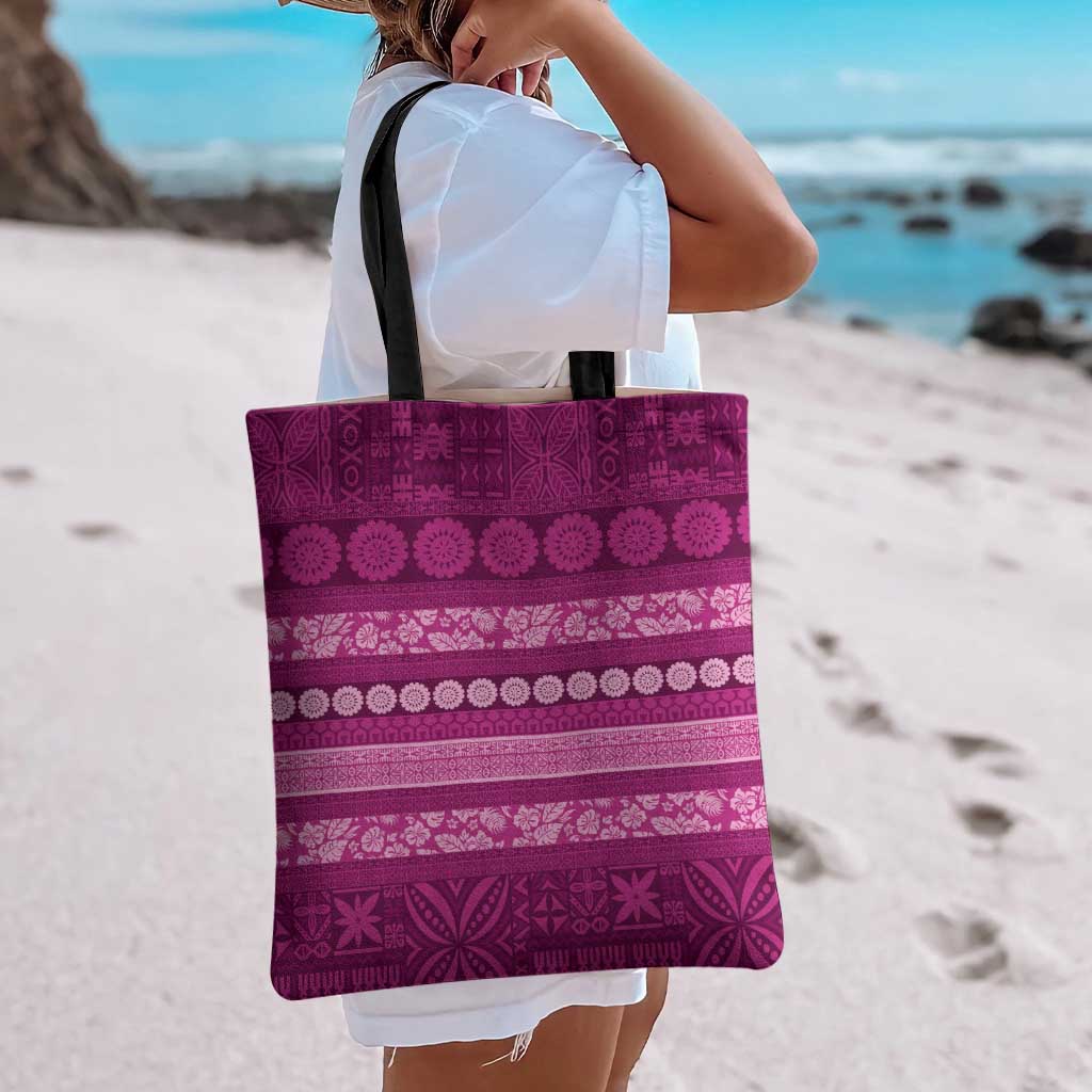 Fiji Marau na Kerisimasi Tote Bag Pink Tapa Masi Inspired Christmas - Polynesian Pride