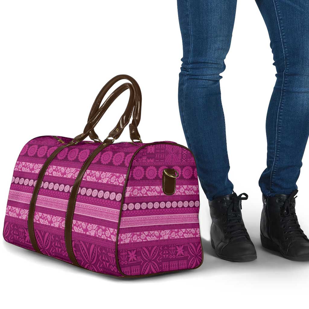 Fiji Marau na Kerisimasi Travel Bag Pink Tapa Masi Inspired Christmas - Polynesian Pride