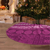 Fiji Marau na Kerisimasi Tree Skirt Pink Tapa Masi Inspired Christmas - Polynesian Pride