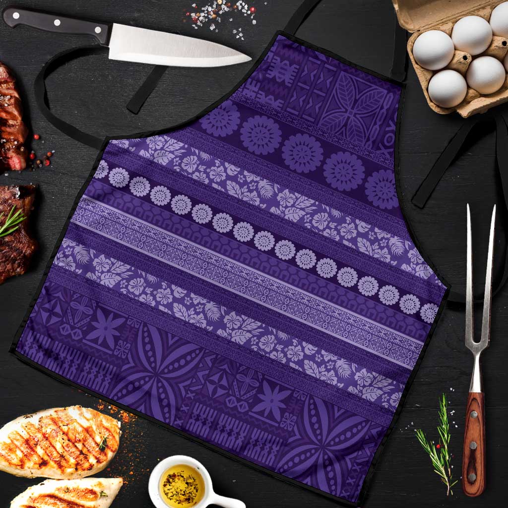 Fiji Marau na Kerisimasi Apron Purple Tapa Masi Inspired Christmas - Polynesian Pride