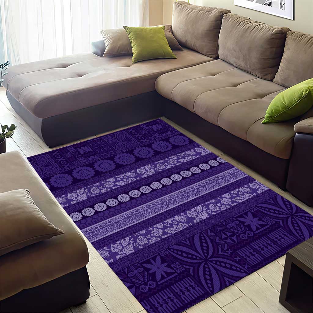 Fiji Marau na Kerisimasi Area Rug Purple Tapa Masi Inspired Christmas - Polynesian Pride