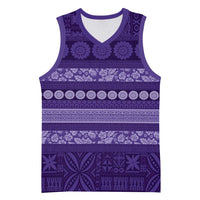 Fiji Marau na Kerisimasi Basketball Jersey Purple Tapa Masi Inspired Christmas - Polynesian Pride