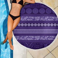 Fiji Marau na Kerisimasi Beach Blanket Purple Tapa Masi Inspired Christmas - Polynesian Pride